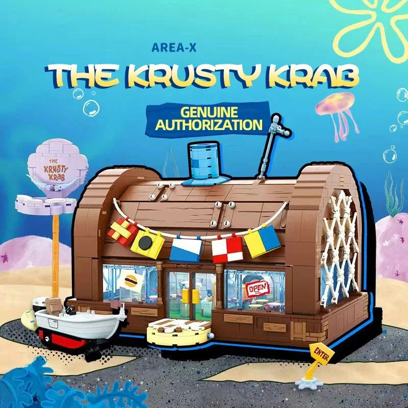 Krusty Krab Building Blocks – Cartoon Restaurant Model Set