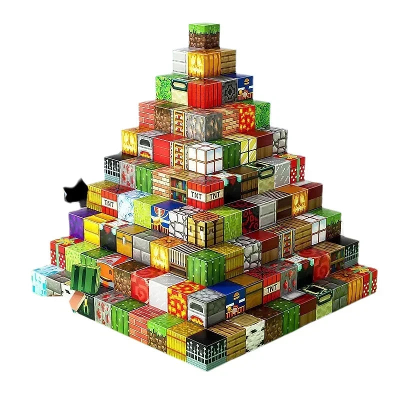 5pcs Magnetic Cube Blocks – Minecraft-Inspired Puzzle Toy Set