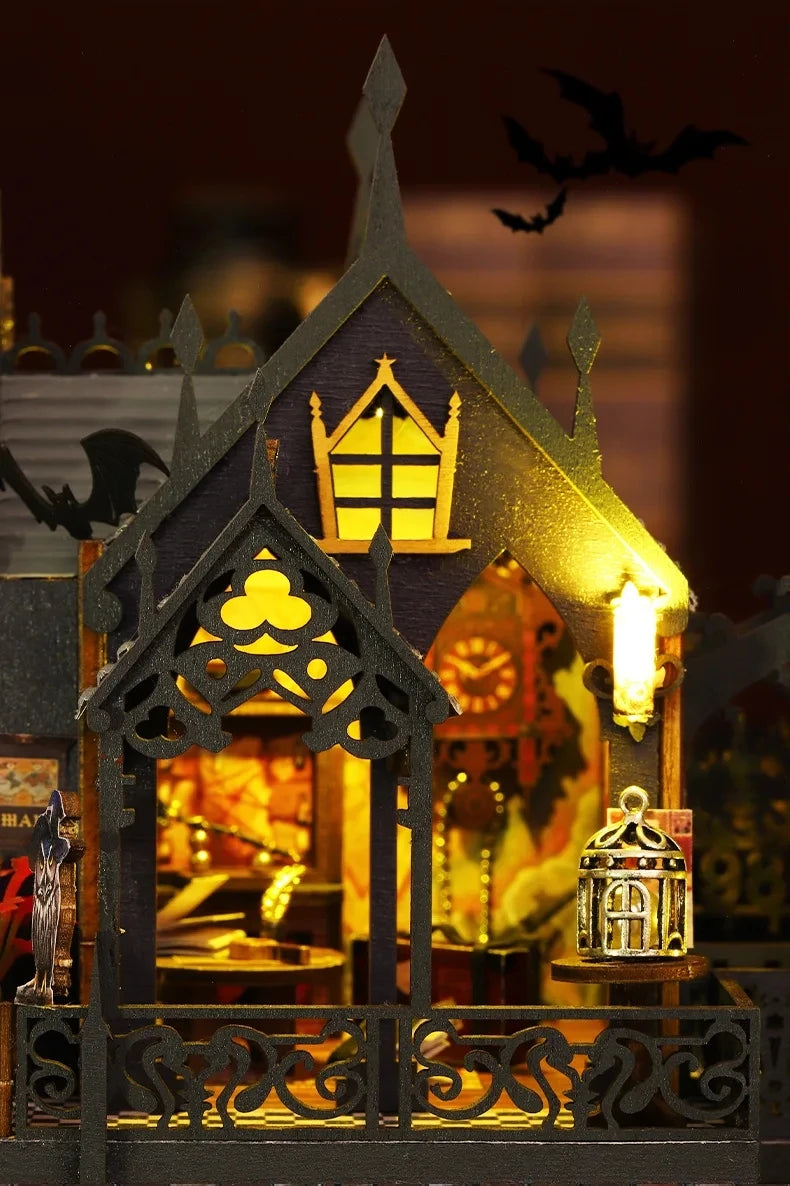 Wooden DIY Miniature Dollhouse – Big Case with Furniture Set
