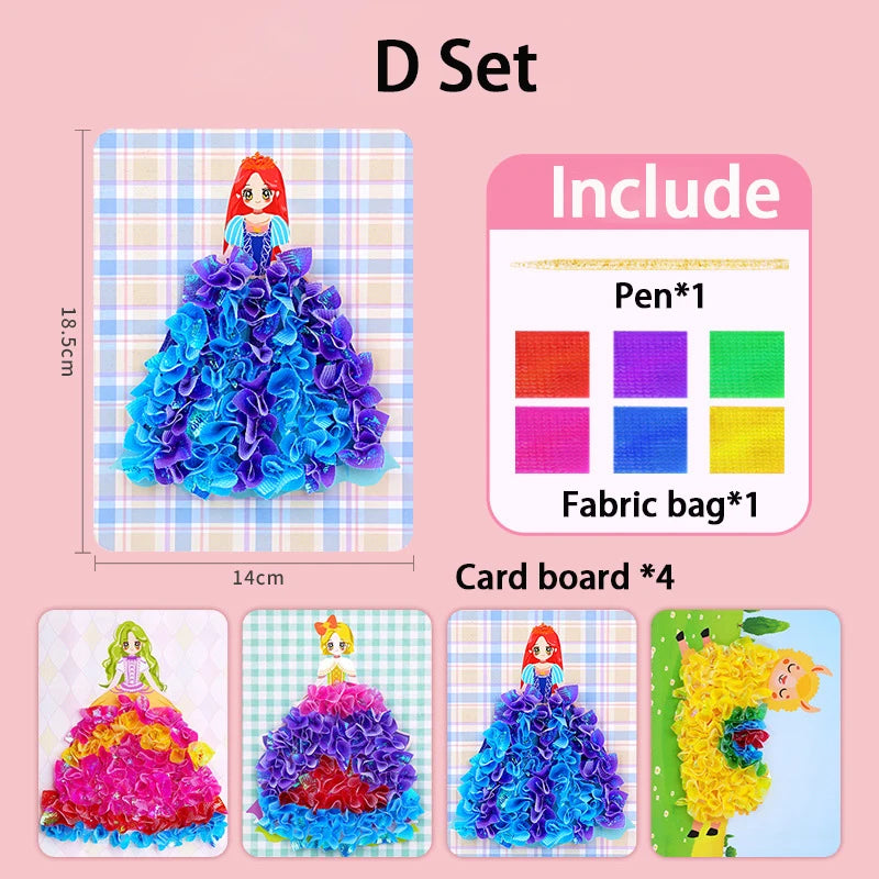 Puzzle Puncture Painting Card Set – DIY Princess & Animal Art Craft
