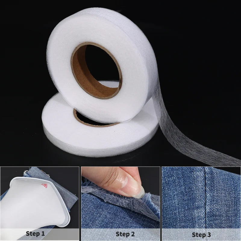 60M Iron-On Hem Tape – Self-Adhesive for Pants & Clothing