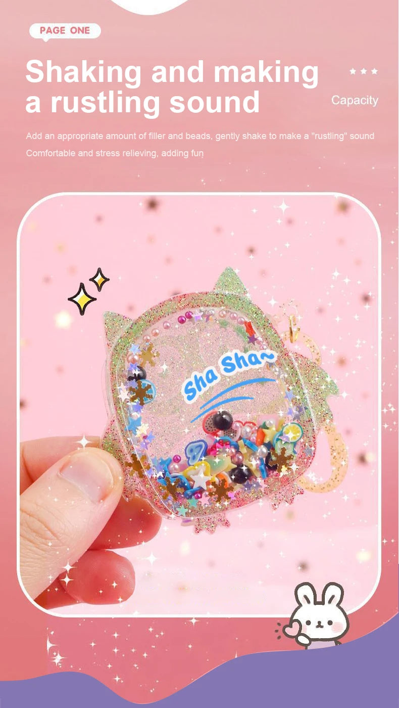 Kids DIY Crystal Glue Keychain Set