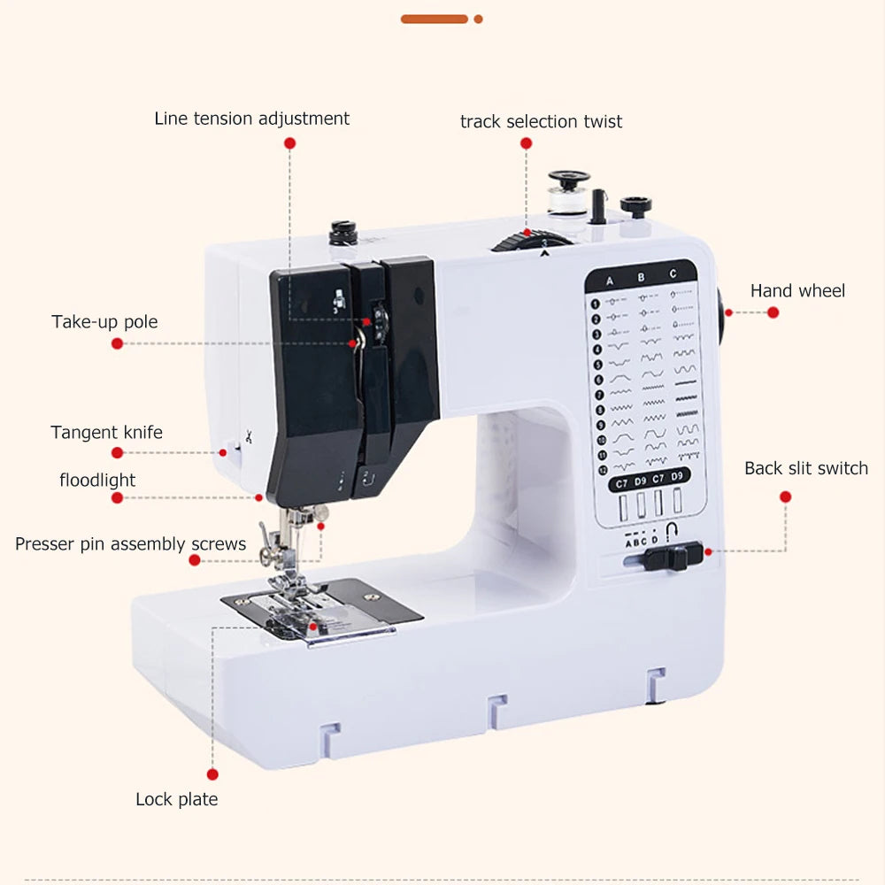 Portable Sewing Machine – 12 Stitches with Foot Pedal