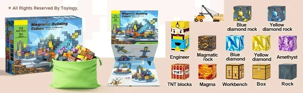 Magnetic Building Block Cube Set – STEM Toy for Kids 3+