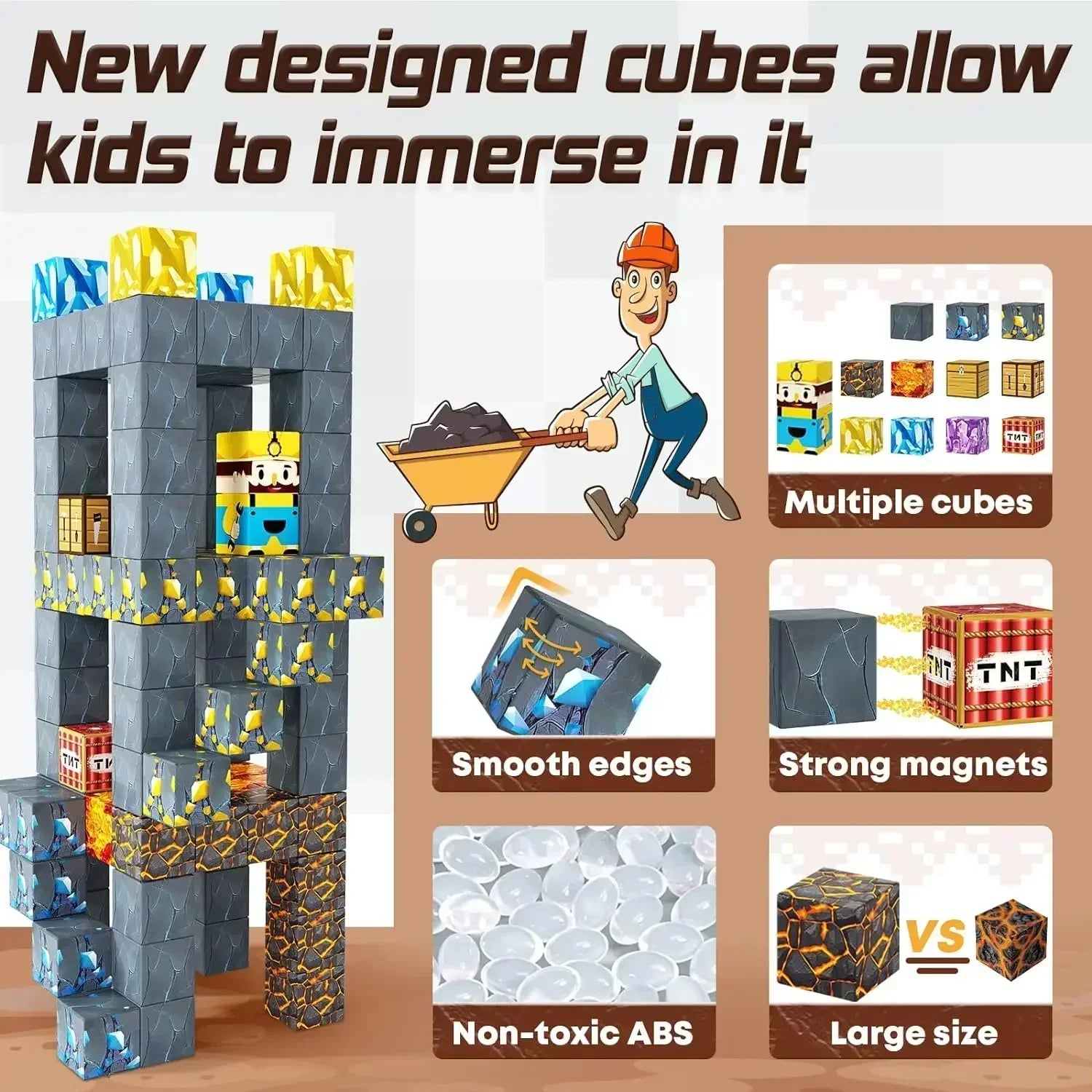 Magnetic Building Block Cube Set – STEM Toy for Kids 3+