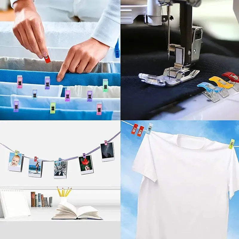 10-50pcs Multipurpose Sewing Clips – Plastic Craft & Quilting Clamps