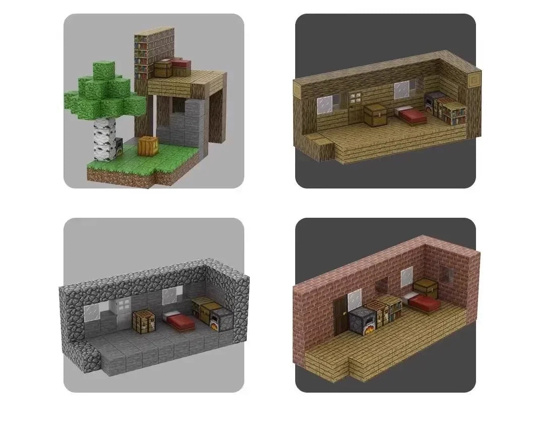 5pcs Magnetic Cube Blocks – Minecraft-Inspired Puzzle Toy Set