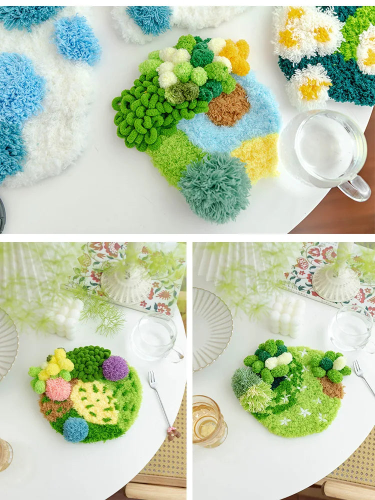 Latch Hook Coaster Kit – DIY Yarn Craft for Adults & Beginners