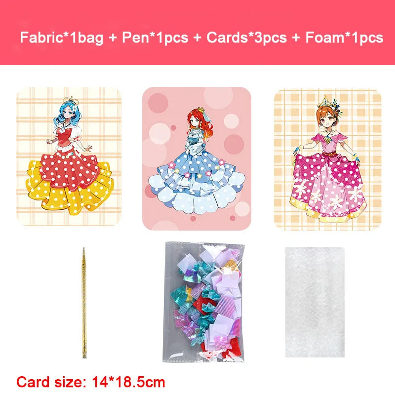 Puzzle Puncture Painting Card Set – DIY Princess & Animal Art Craft