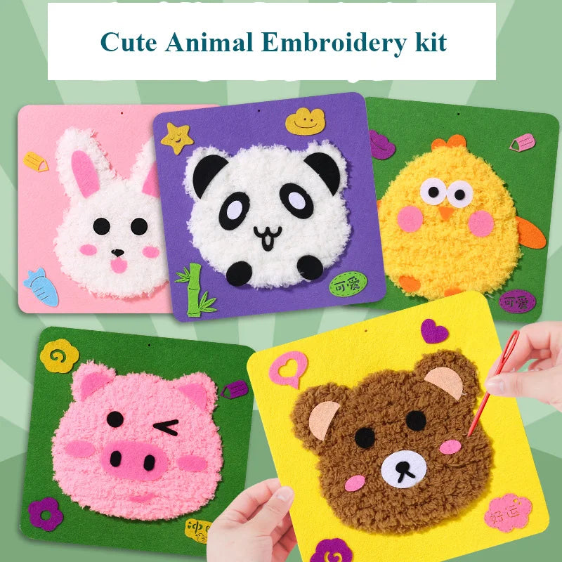 Cartoon Animal Punch Needle Kit – Beginner DIY Embroidery Set