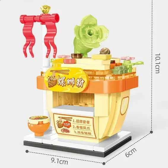 Mini City Street Snack Shop Blocks – Compatible Building Set