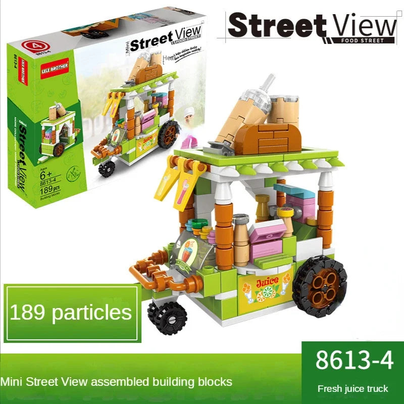 Mini City Street Snack Shop Blocks – Compatible Building Set