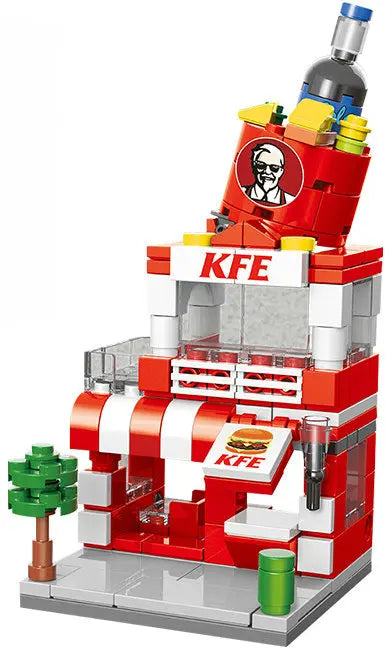 Mini City Street Snack Shop Blocks – Compatible Building Set