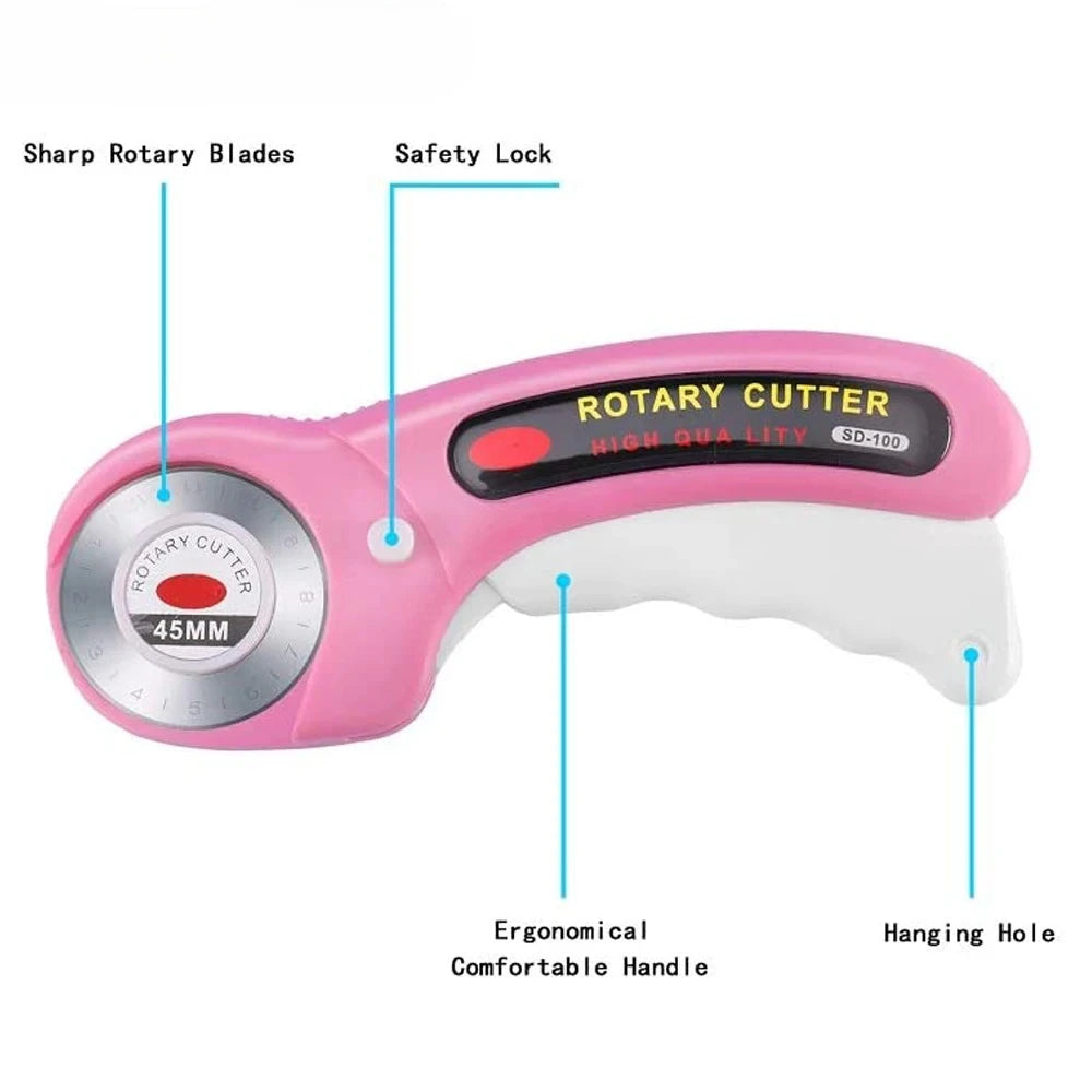 45mm Rotary Cutter Set – 5 Blades + Clips & Marker