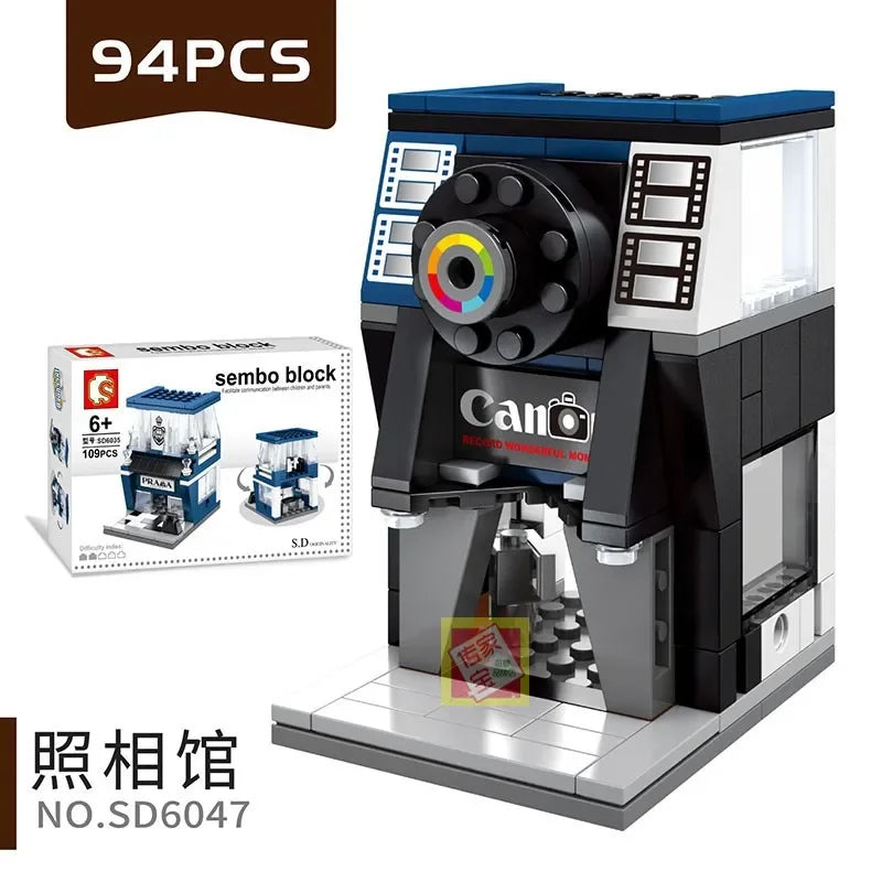 Mini City Street Snack Shop Blocks – Compatible Building Set