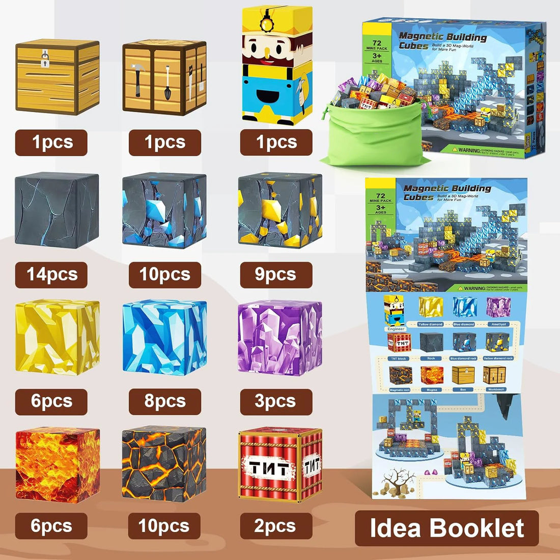 Magnetic Building Block Cube Set – STEM Toy for Kids 3+