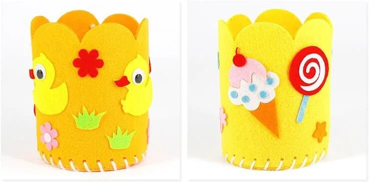 4pcs Kids DIY Pencil Holder Kit – Creative Craft Toy Set