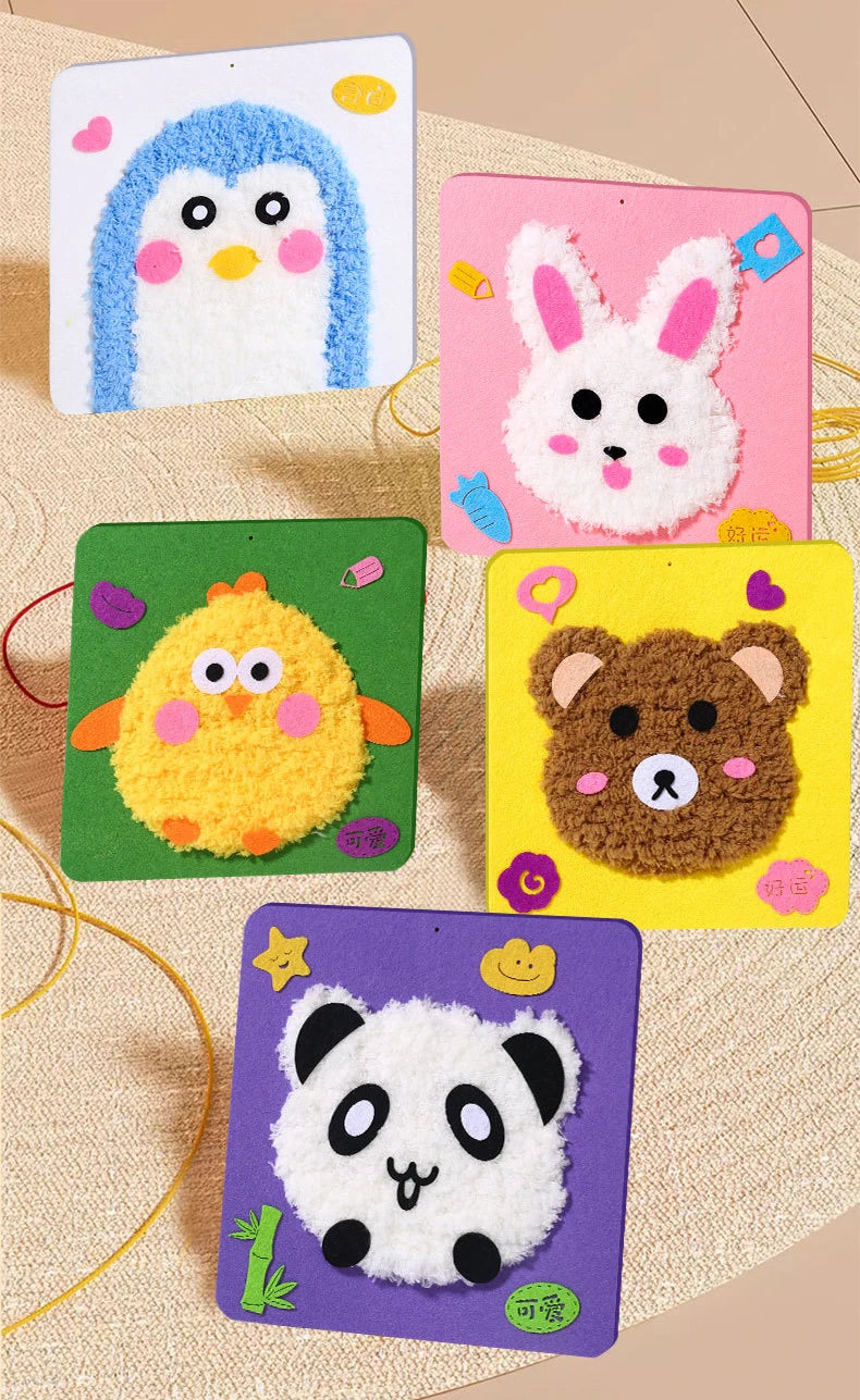 Cartoon Animal Punch Needle Kit – Beginner DIY Embroidery Set