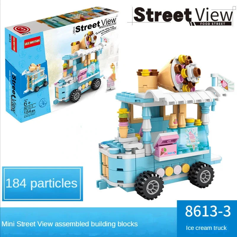 Mini City Street Snack Shop Blocks – Compatible Building Set