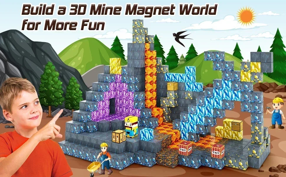 Magnetic Building Block Cube Set – STEM Toy for Kids 3+