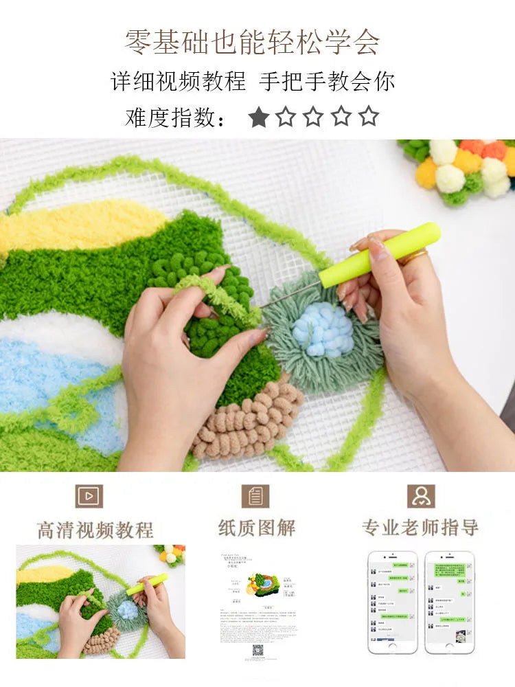 Latch Hook Coaster Kit – DIY Yarn Craft for Adults & Beginners