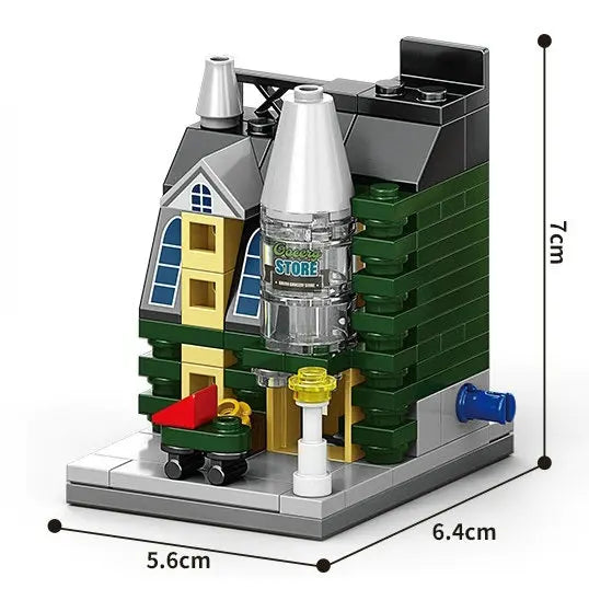 Mini City Street Snack Shop Blocks – Compatible Building Set