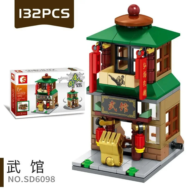 Mini City Street Snack Shop Blocks – Compatible Building Set