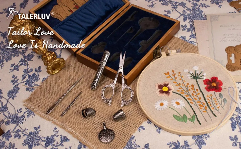 Vintage Sewing Kit – Retro Scissors & Needle Set