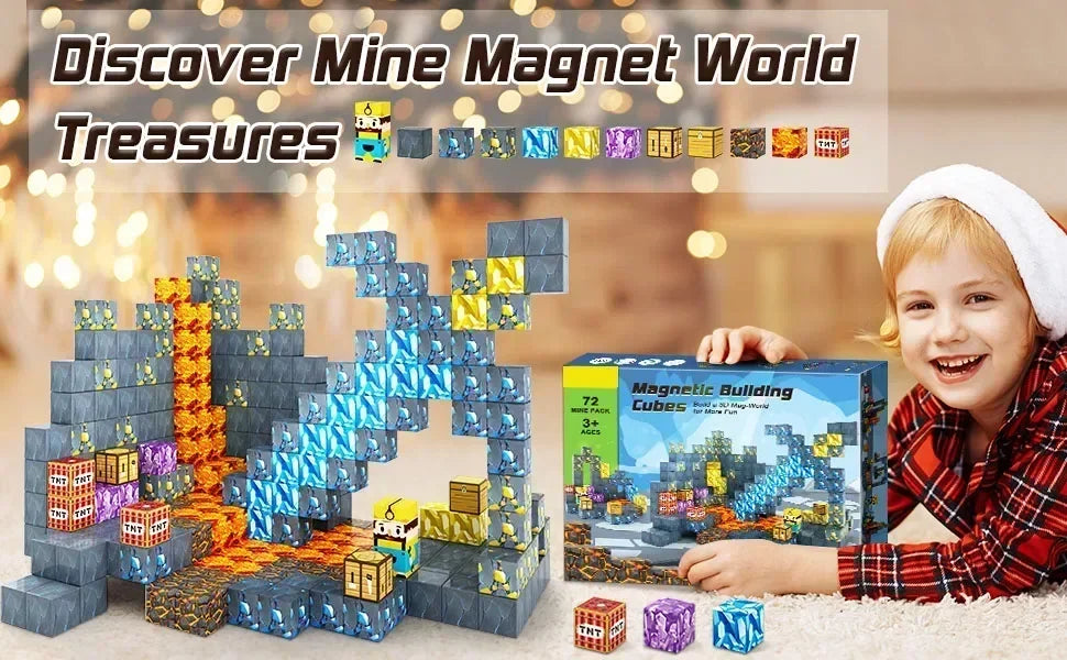 Magnetic Building Block Cube Set – STEM Toy for Kids 3+