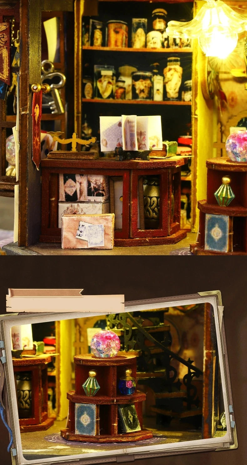 Wooden DIY Miniature Dollhouse – Big Case with Furniture Set