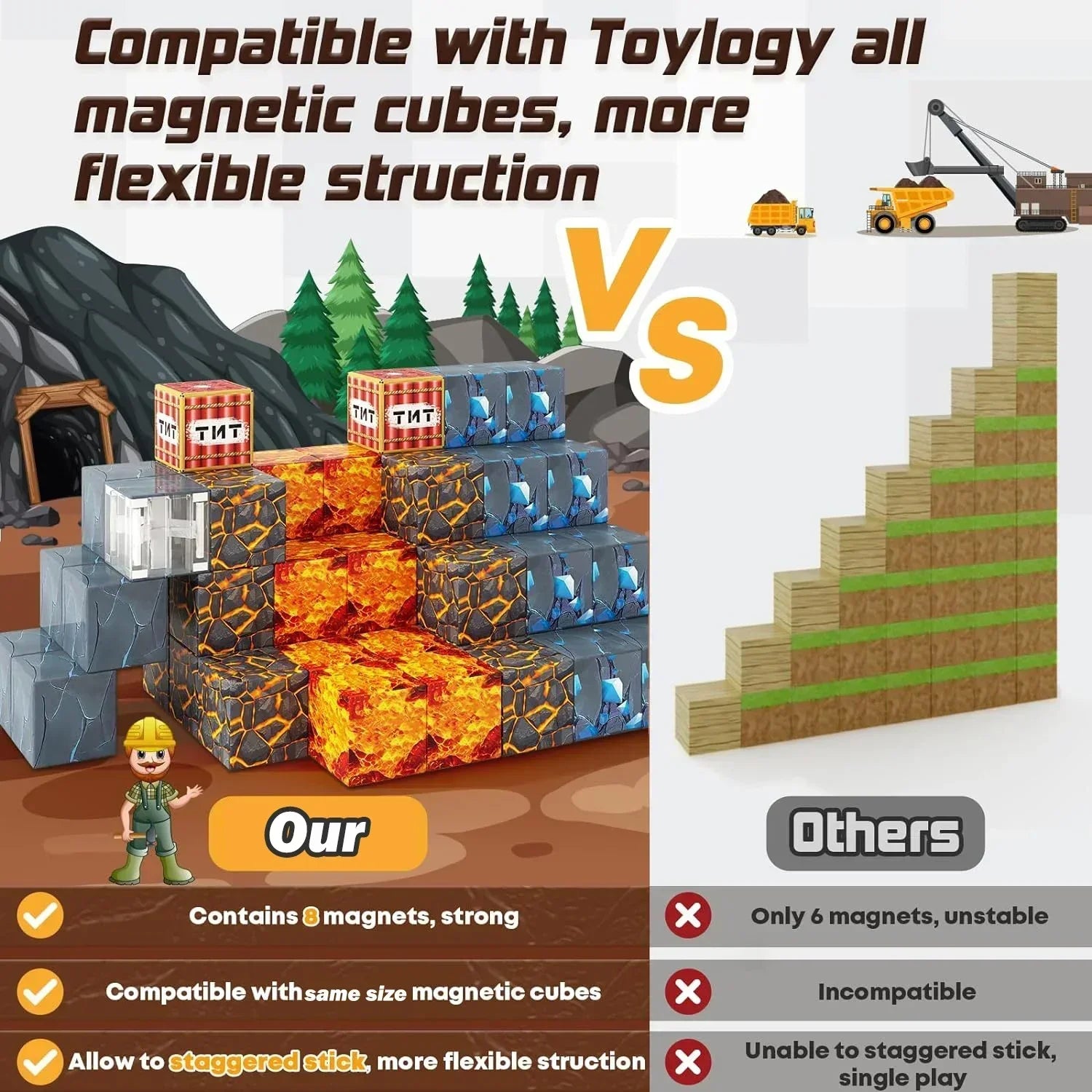 Magnetic Building Block Cube Set – STEM Toy for Kids 3+