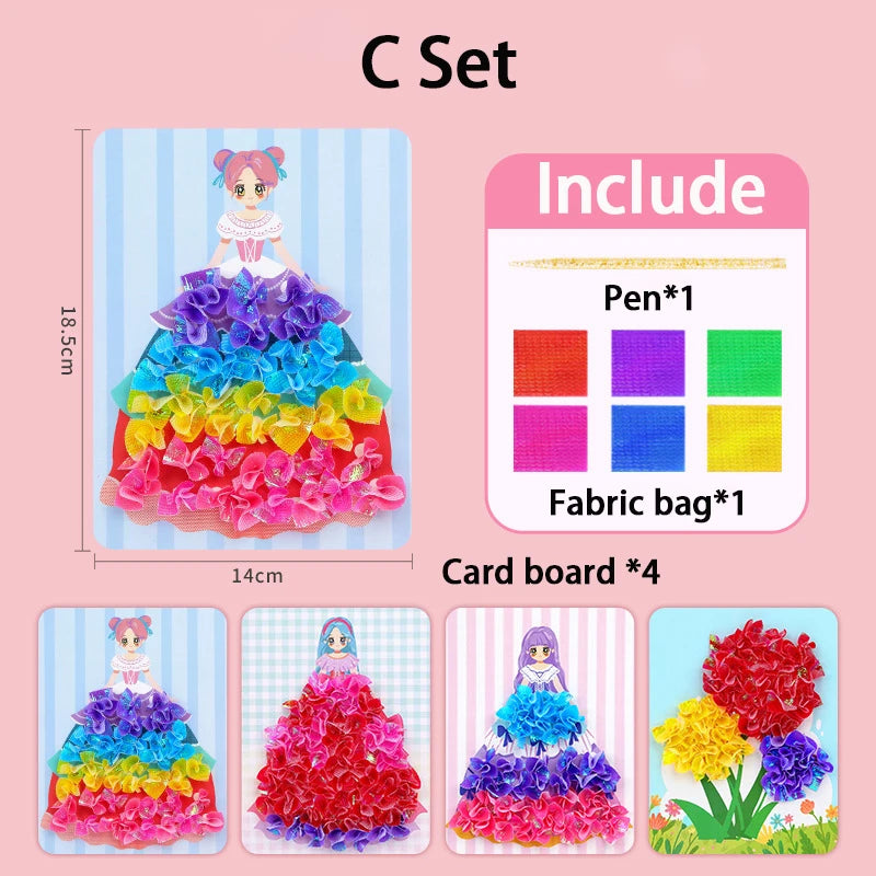 Puzzle Puncture Painting Card Set – DIY Princess & Animal Art Craft