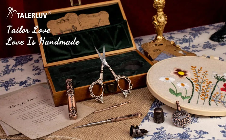 Vintage Sewing Kit – Retro Scissors & Needle Set