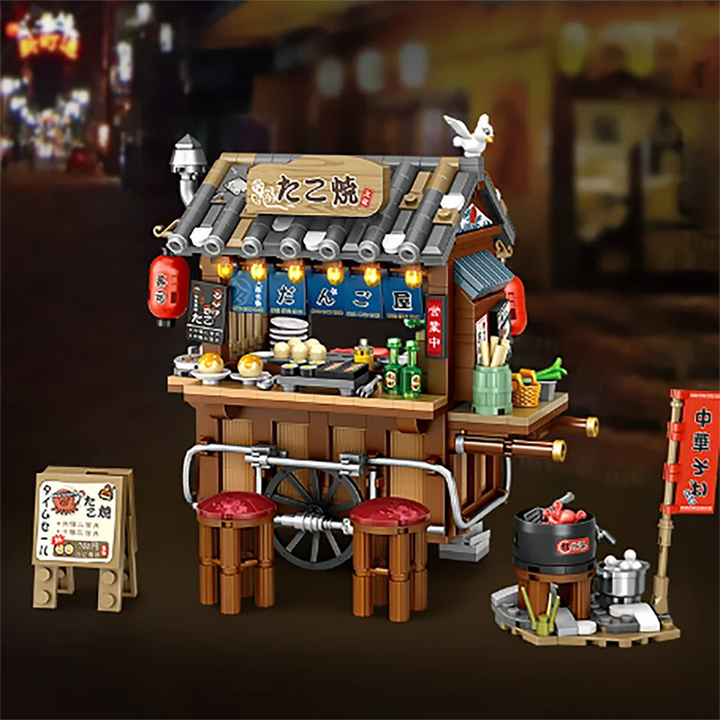 Street View Building Block Set – Mini Shops & Tea House Models