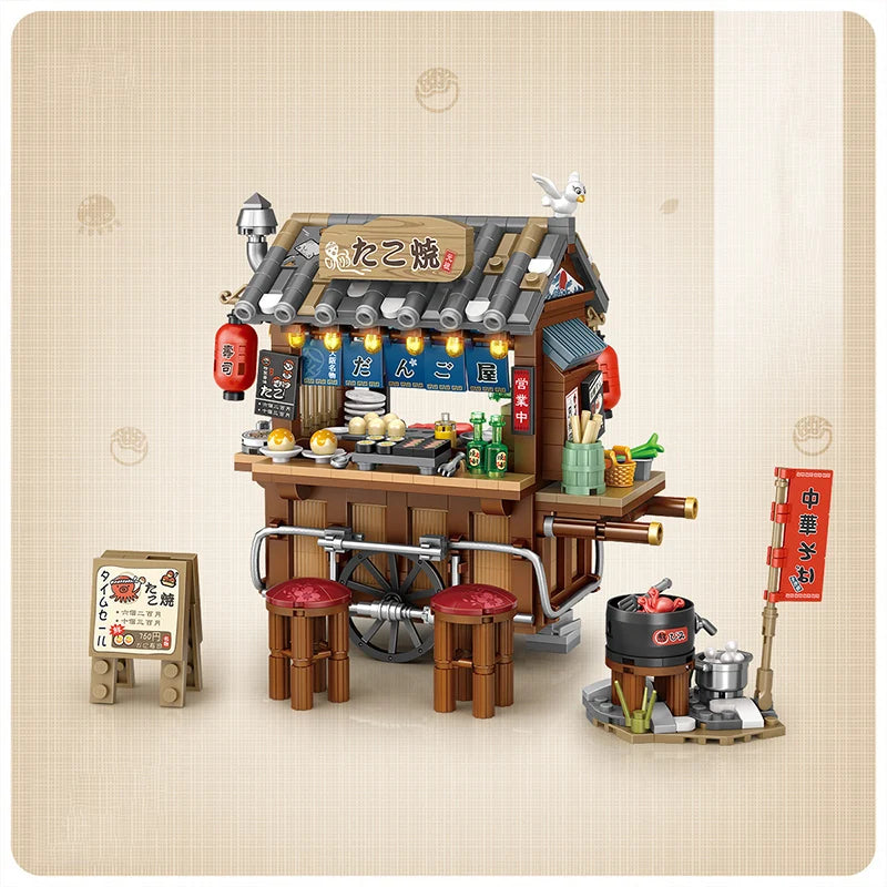 Street View Building Block Set – Mini Shops & Tea House Models