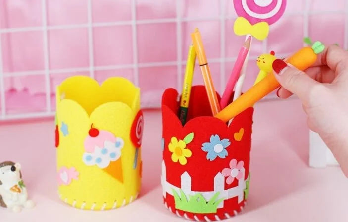 4pcs Kids DIY Pencil Holder Kit – Creative Craft Toy Set