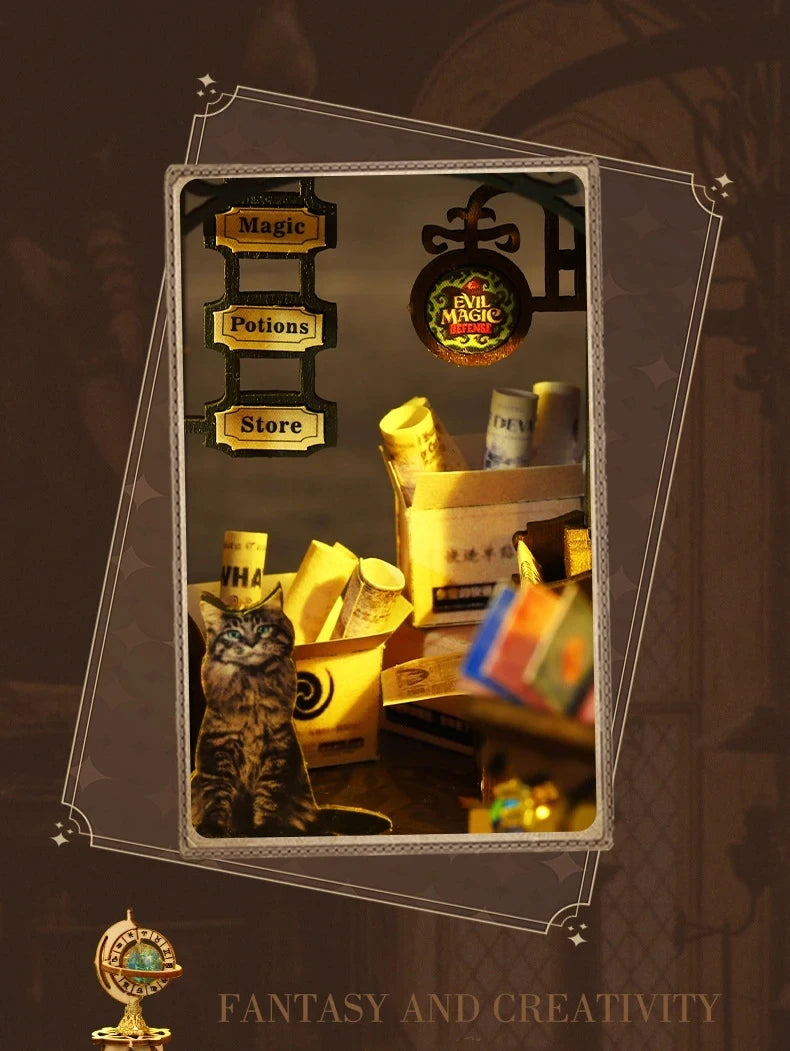 Wooden DIY Miniature Dollhouse – Big Case with Furniture Set