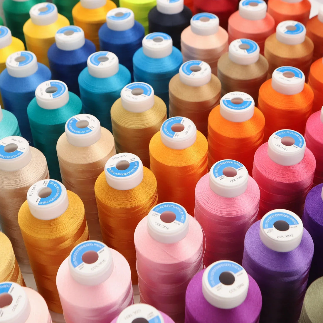 80-Color Polyester Embroidery Thread – 4000m Big Rolls