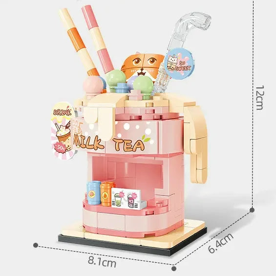 Mini City Street Snack Shop Blocks – Compatible Building Set