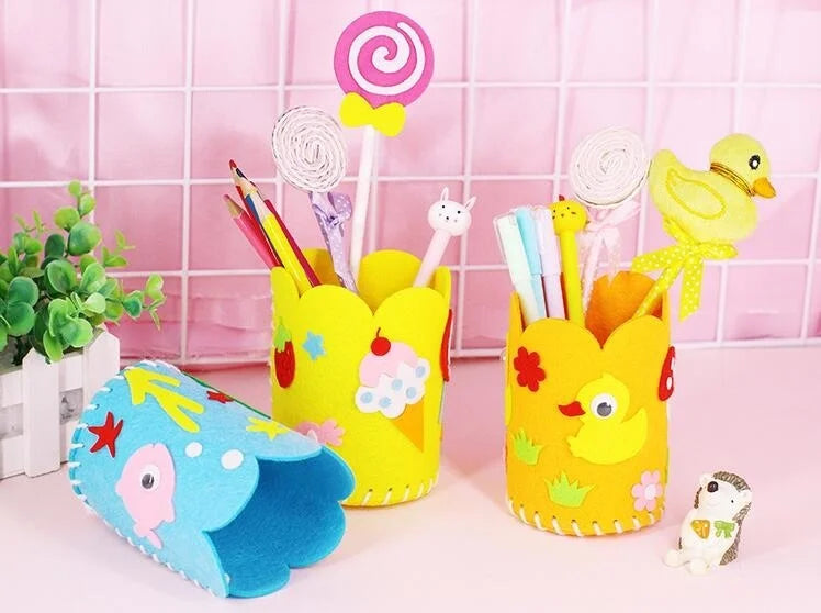 4pcs Kids DIY Pencil Holder Kit – Creative Craft Toy Set