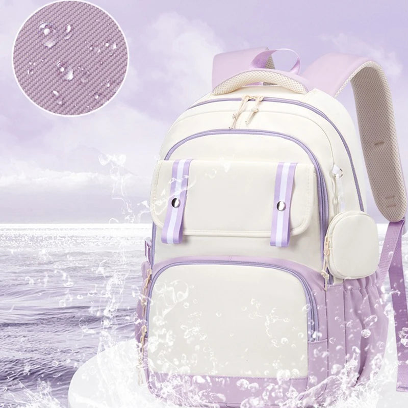 Stitch Pink & Black Backpack – Kids’ Schoolbag with Coin Purse