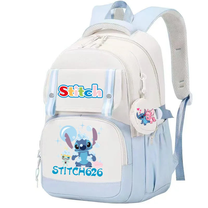 Stitch Pink & Black Backpack – Kids’ Schoolbag with Coin Purse