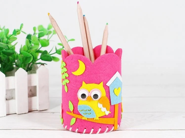 4pcs Kids DIY Pencil Holder Kit – Creative Craft Toy Set