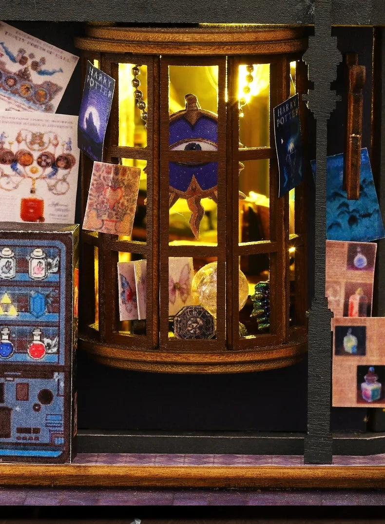 Wooden DIY Miniature Dollhouse – Big Case with Furniture Set