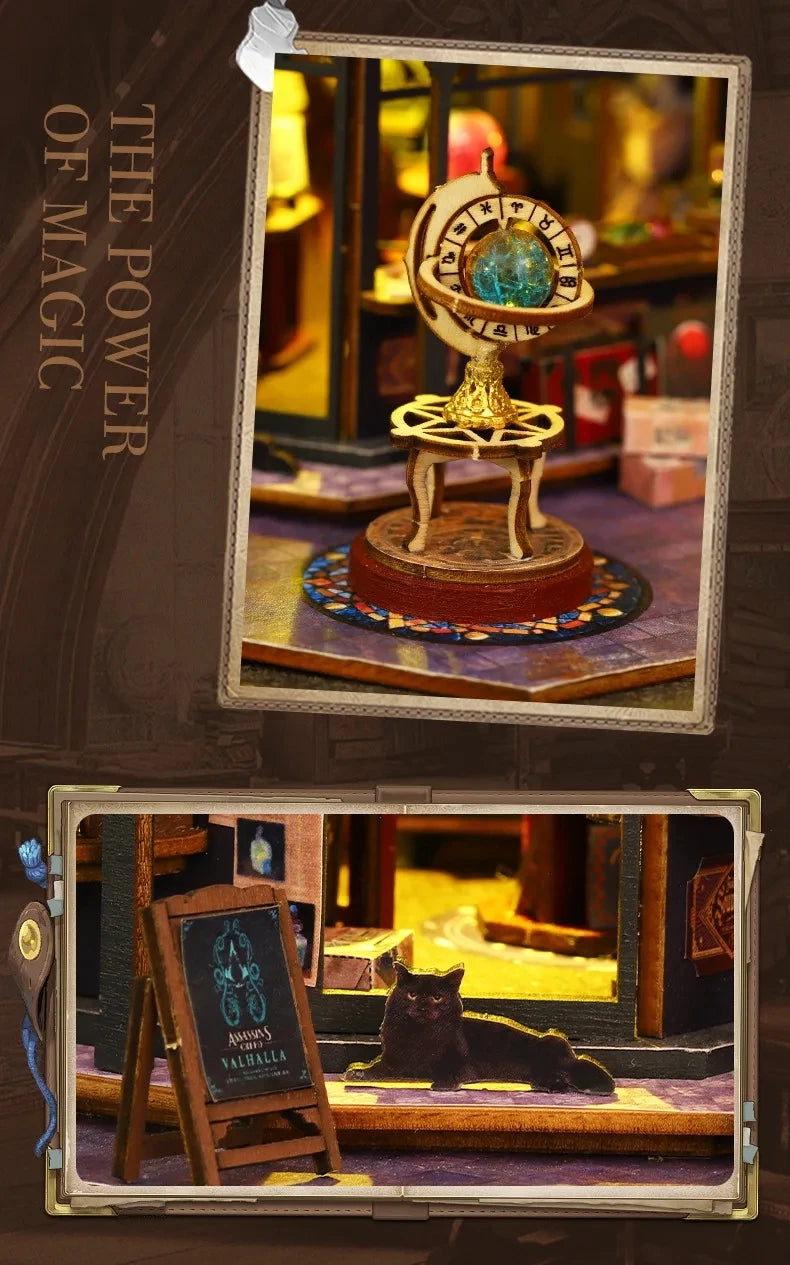 Wooden DIY Miniature Dollhouse – Big Case with Furniture Set