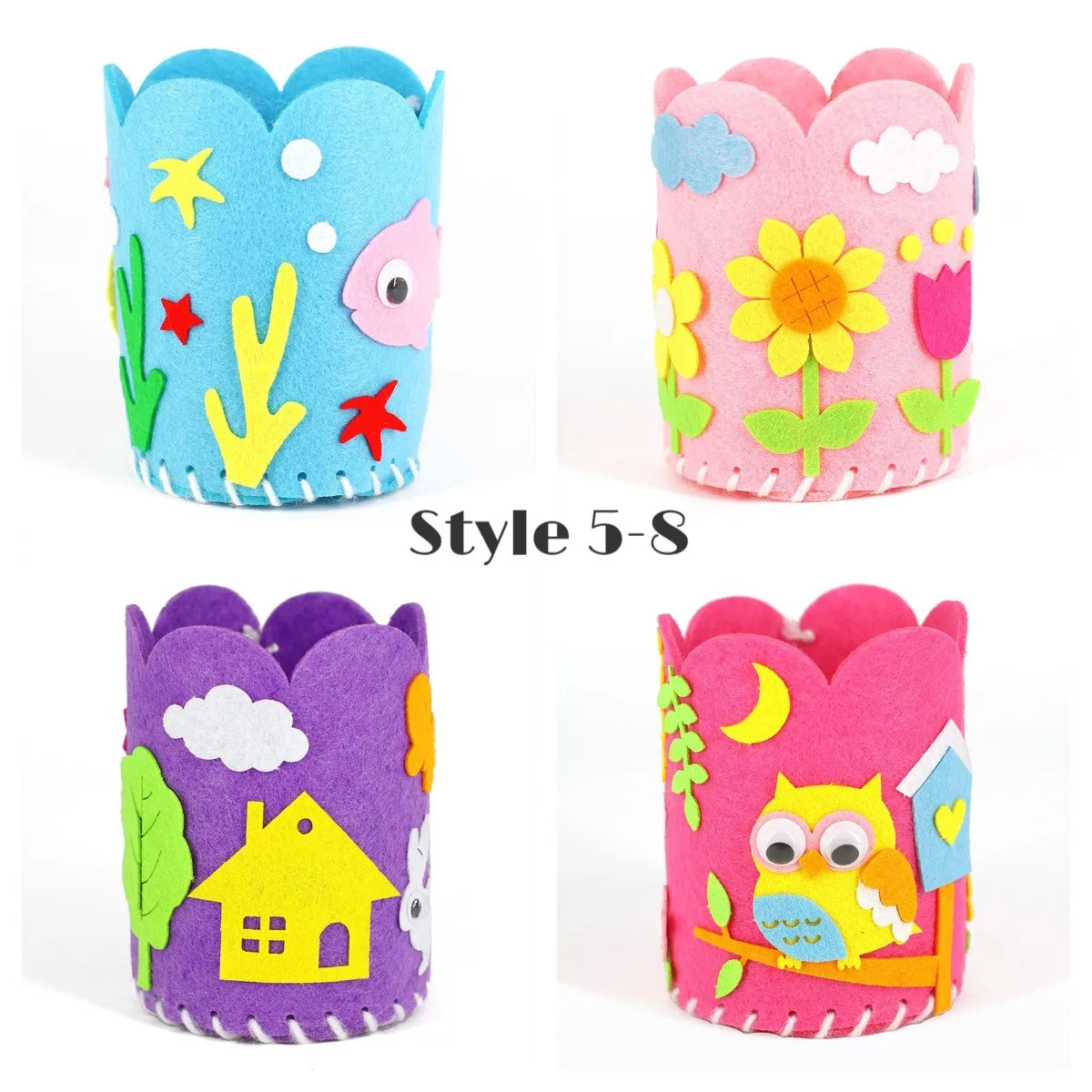 4pcs Kids DIY Pencil Holder Kit – Creative Craft Toy Set