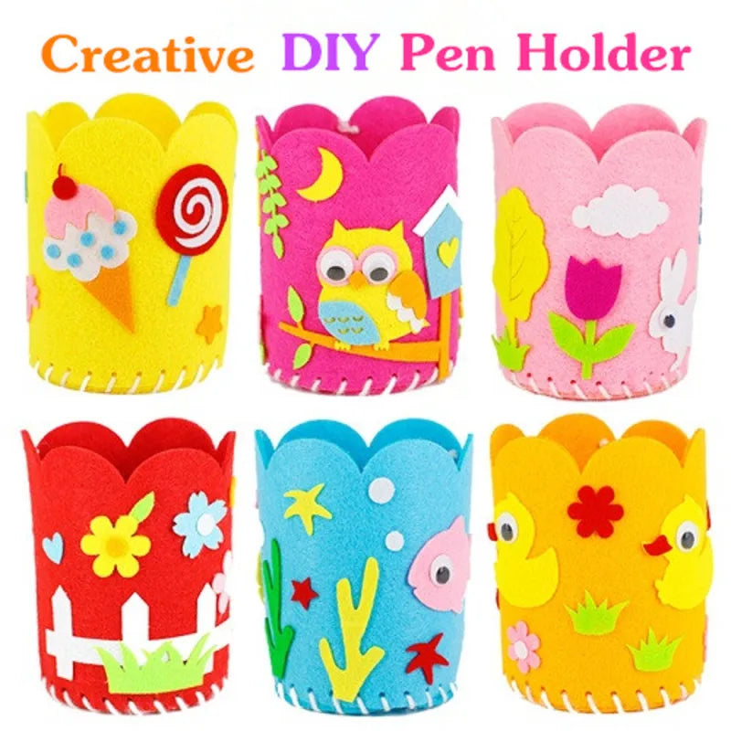 4pcs Kids DIY Pencil Holder Kit – Creative Craft Toy Set